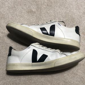 Veja Esplar Leather Sneakers in Extra White Black